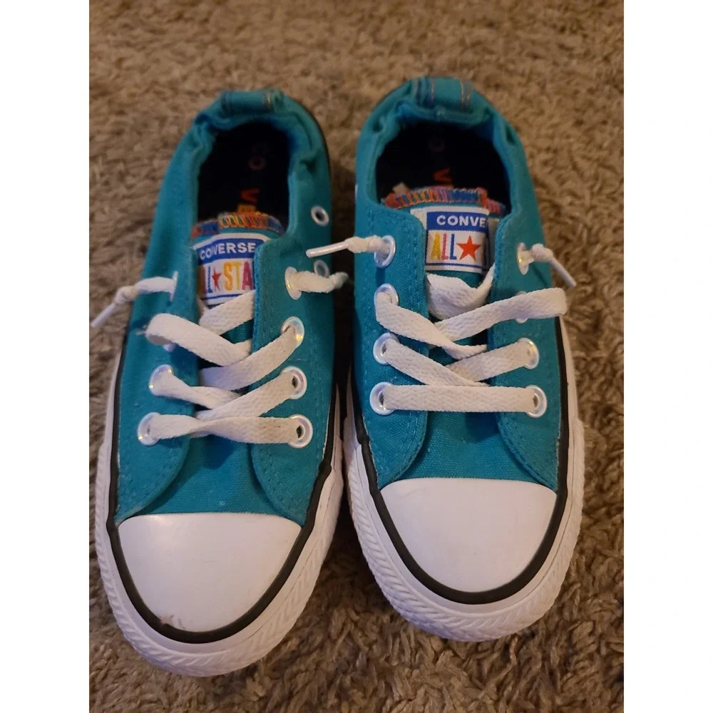 Converse Chuck Taylor All Star Low Top Kids Size 5 Turquoise Blue Sneakers